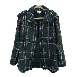 EESome Plaid Tweed Jacket Shacket Size Large